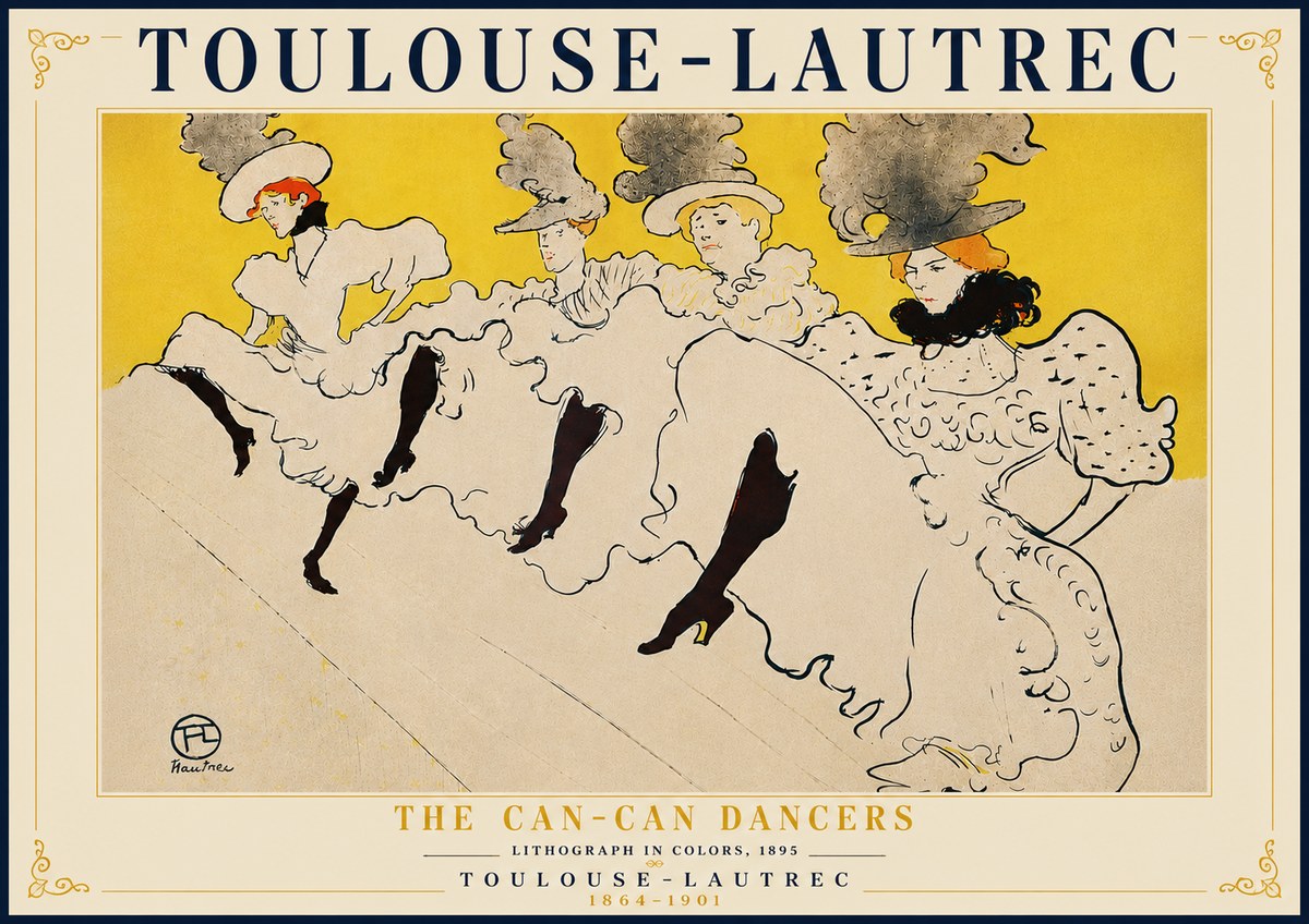 Toulouse-Lautrec The Can-can Dancers No6 - Póster
