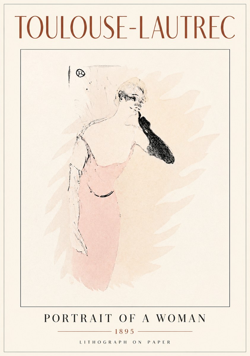 Toulouse-Lautrec Portrait of a Woman IV No3 - Póster