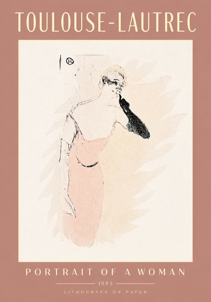 Toulouse-Lautrec Portrait of a Woman IV No4 - Póster