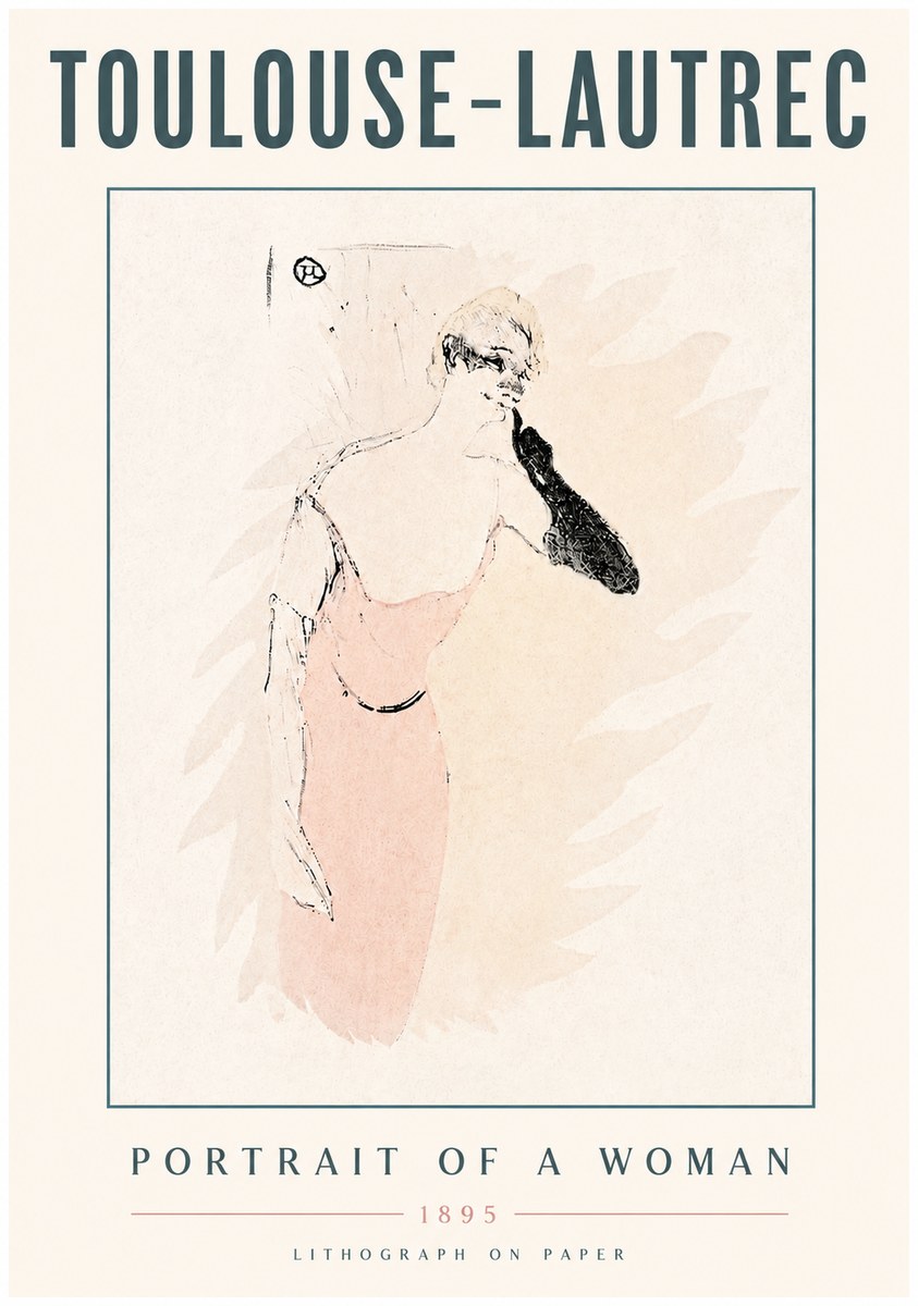 Toulouse-Lautrec Portrait of a Woman IV No5 - Póster