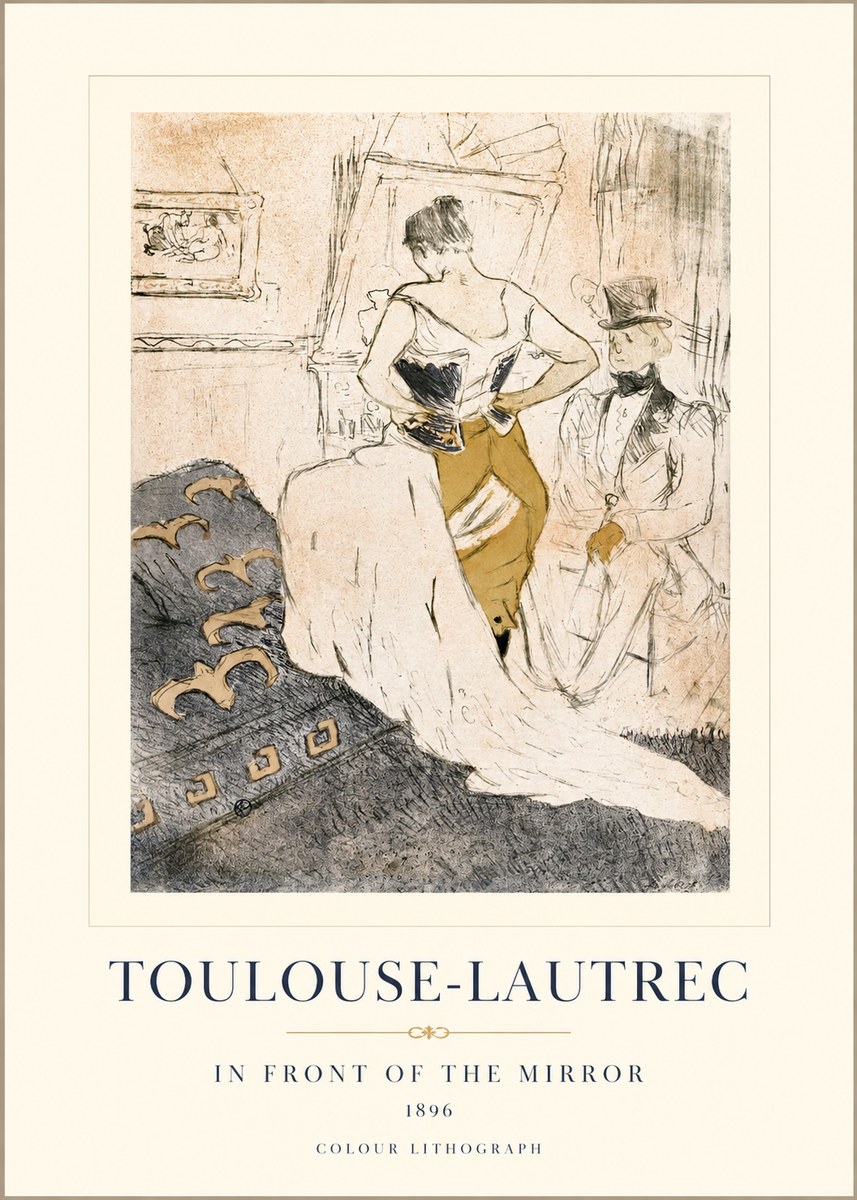 Toulouse-Lautrec In Front of the Mirror No1 - Póster