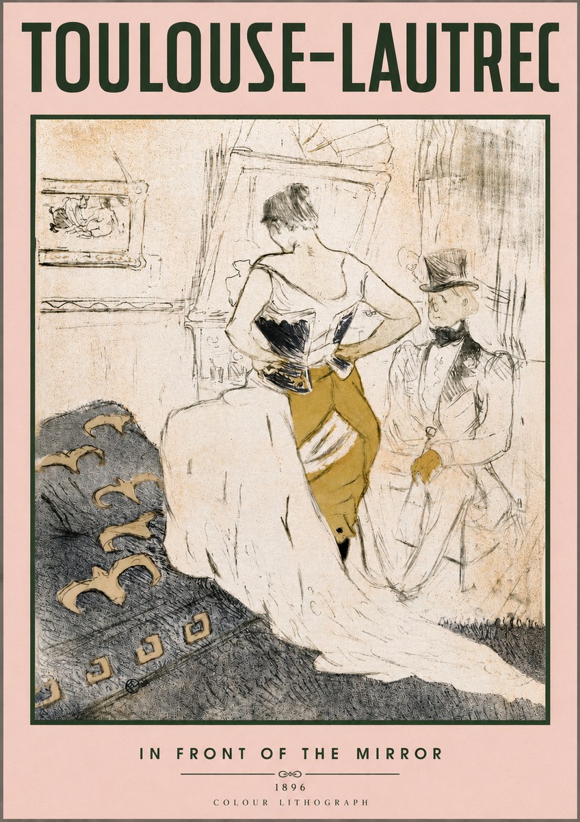 Toulouse-Lautrec In Front of the Mirror No3 - Póster