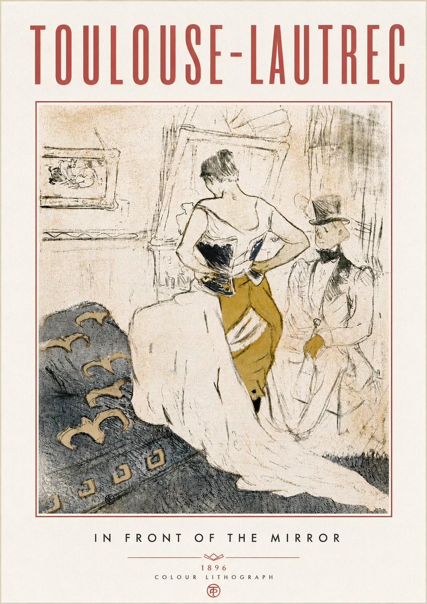 Toulouse-Lautrec In Front of the Mirror No6 - Póster