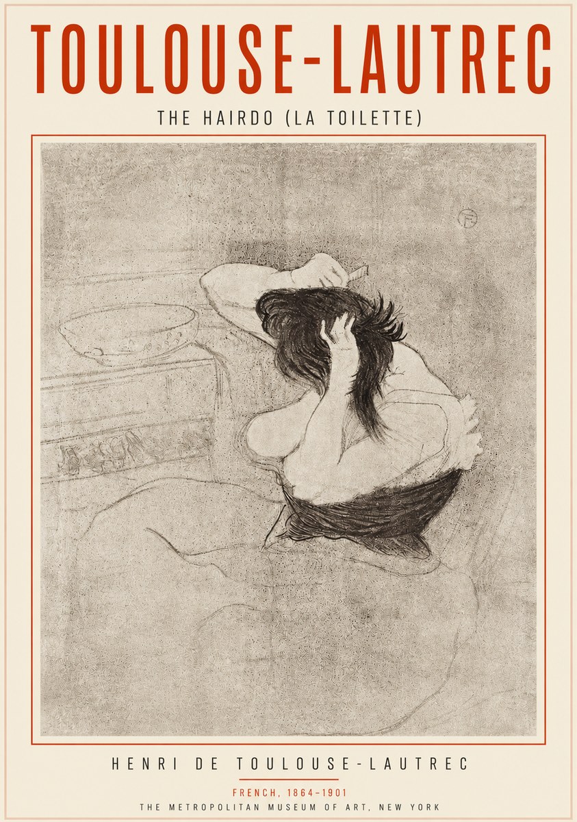 Toulouse-Lautrec The Hairdo (La Toilette) No3 - Póster