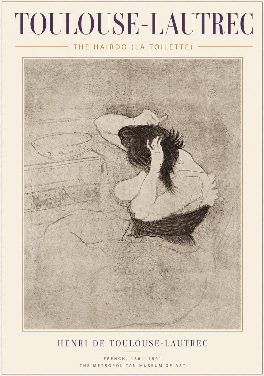 Toulouse-Lautrec The Hairdo (La Toilette) No4 - Póster