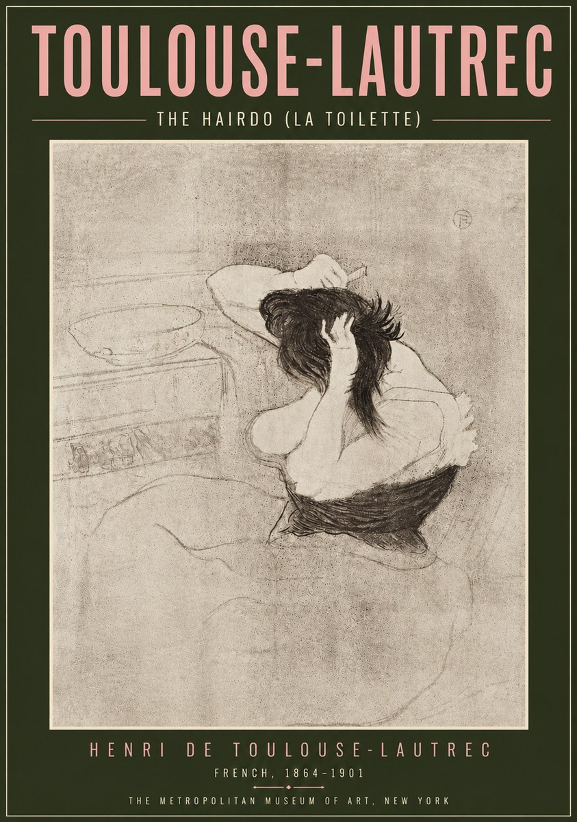 Toulouse-Lautrec The Hairdo (La Toilette) No5 - Póster