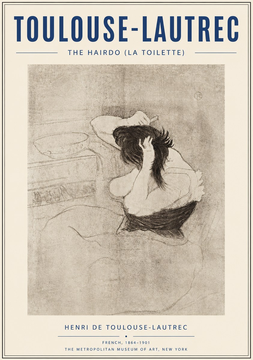 Toulouse-Lautrec The Hairdo (La Toilette) No6 - Póster