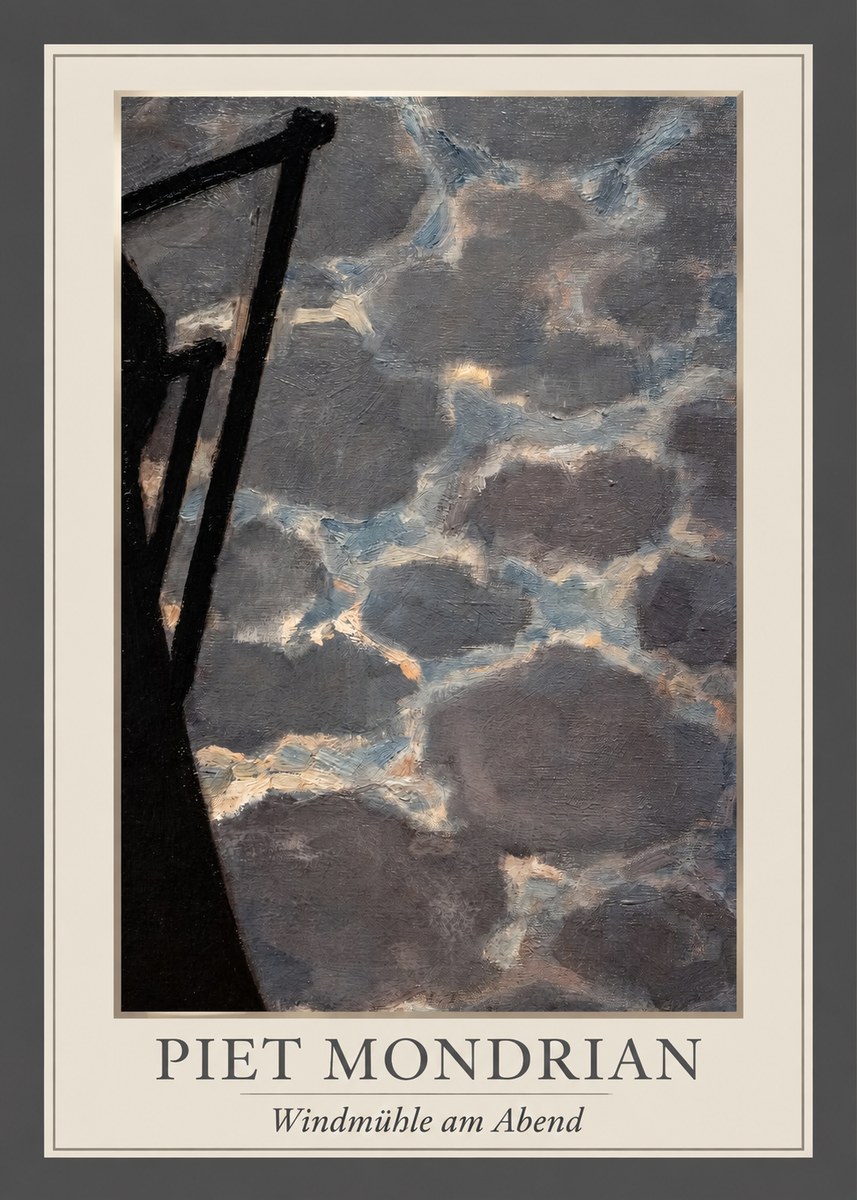 Piet Mondrian Windmühle Am Abend I No1 - Póster