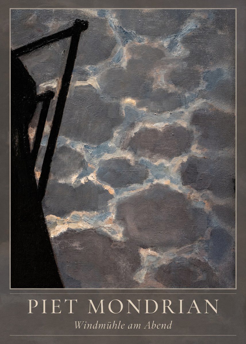 Piet Mondrian Windmühle Am Abend I No4 - Póster