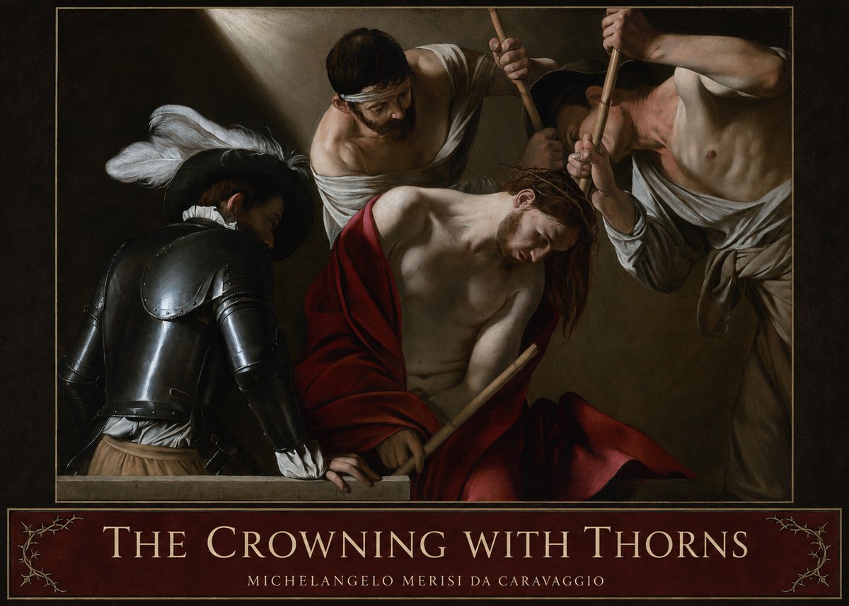 Michelangelo Merisi da Caravaggio The Crowning with Thorns I No4 - Póster