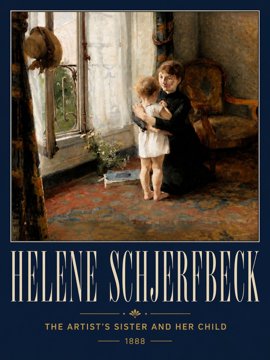 Helene Schjerfbeck The Artist's Sister and Her Child No5 - Póster