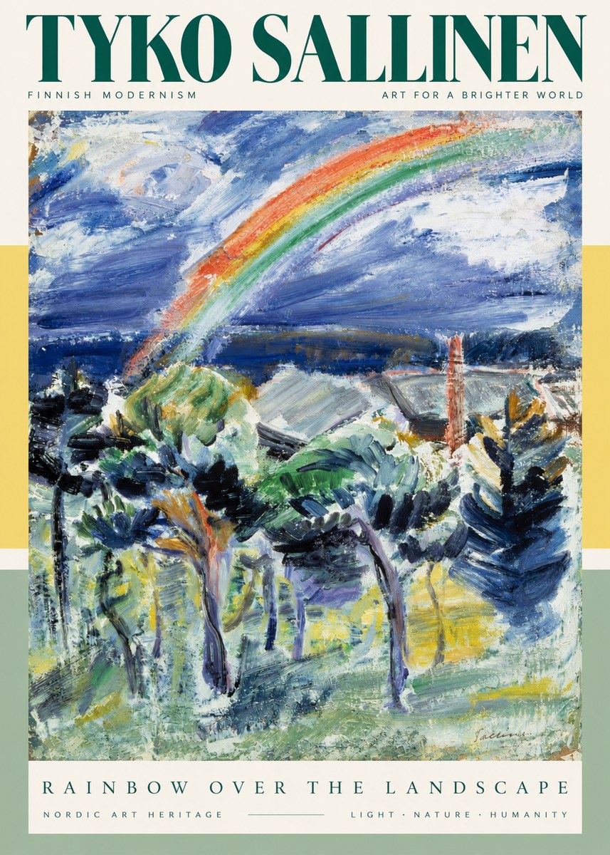 Tyko Sallinen Rainbow over the Landscape No4 - Póster