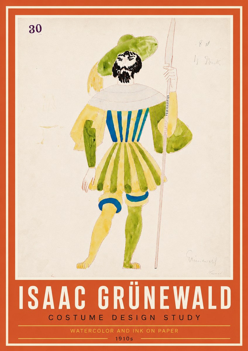 Isaac Grünewald Study for Costume Design No4 - Póster