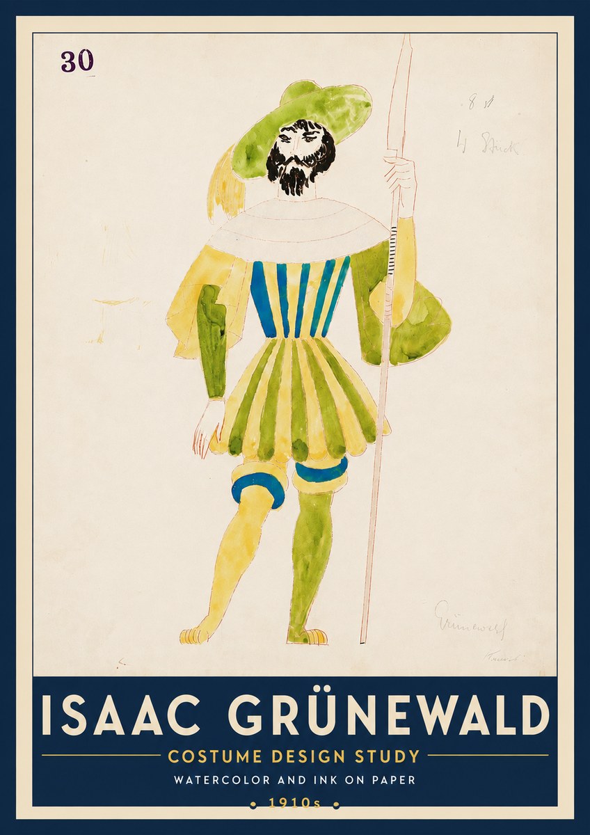 Isaac Grünewald Study for Costume Design No5 - Póster