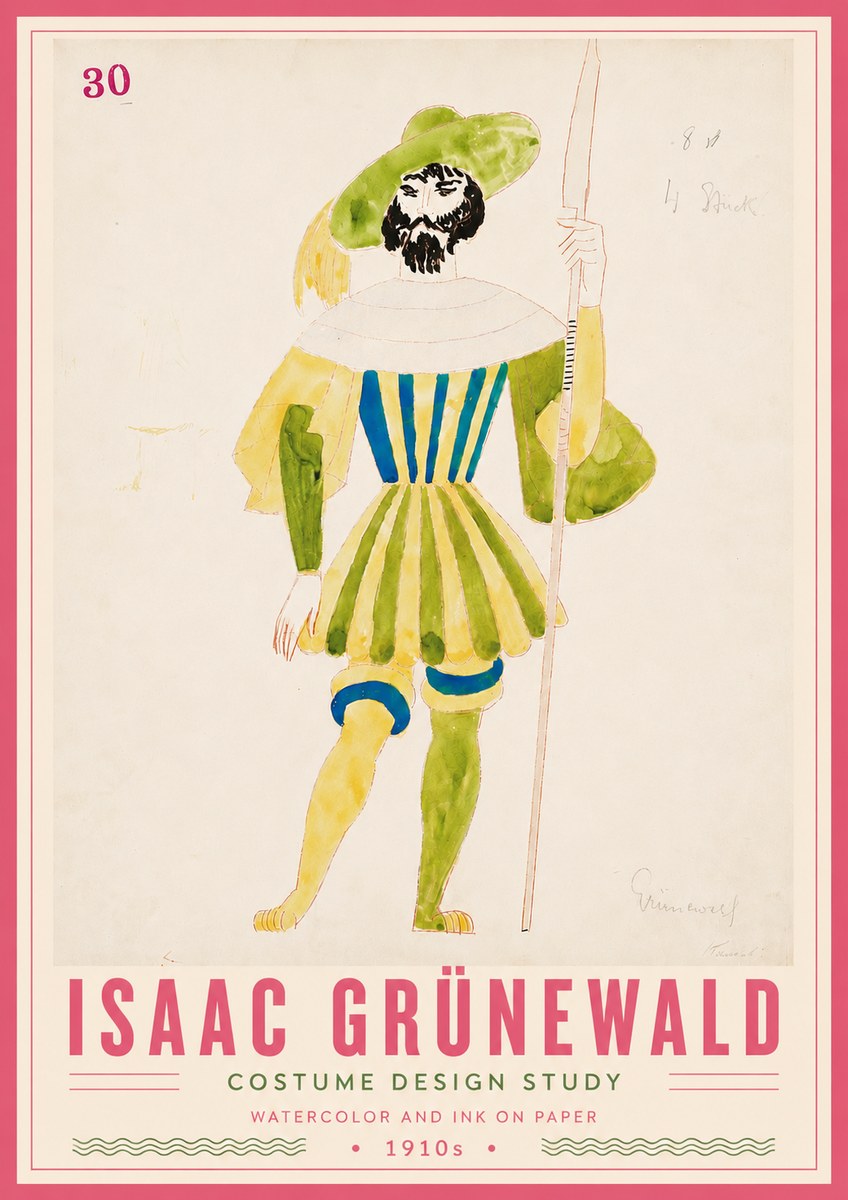 Isaac Grünewald Study for Costume Design No6 - Póster