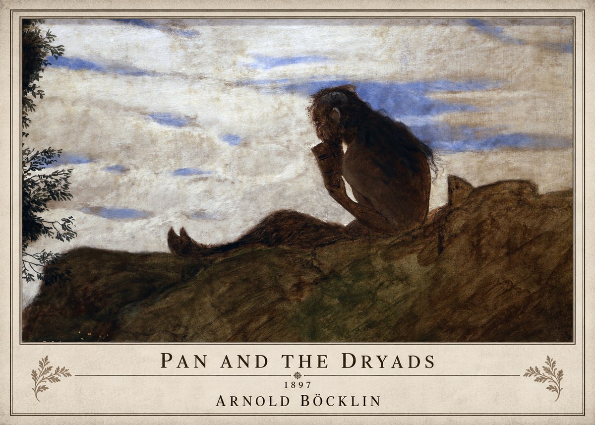 Arnold Böcklin Pan and the Dryads No1 - Póster