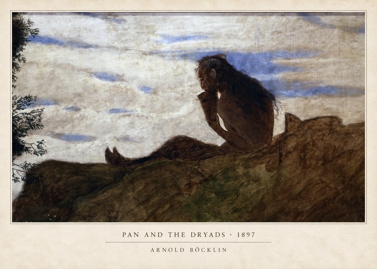 Arnold Böcklin Pan and the Dryads No2 - Póster