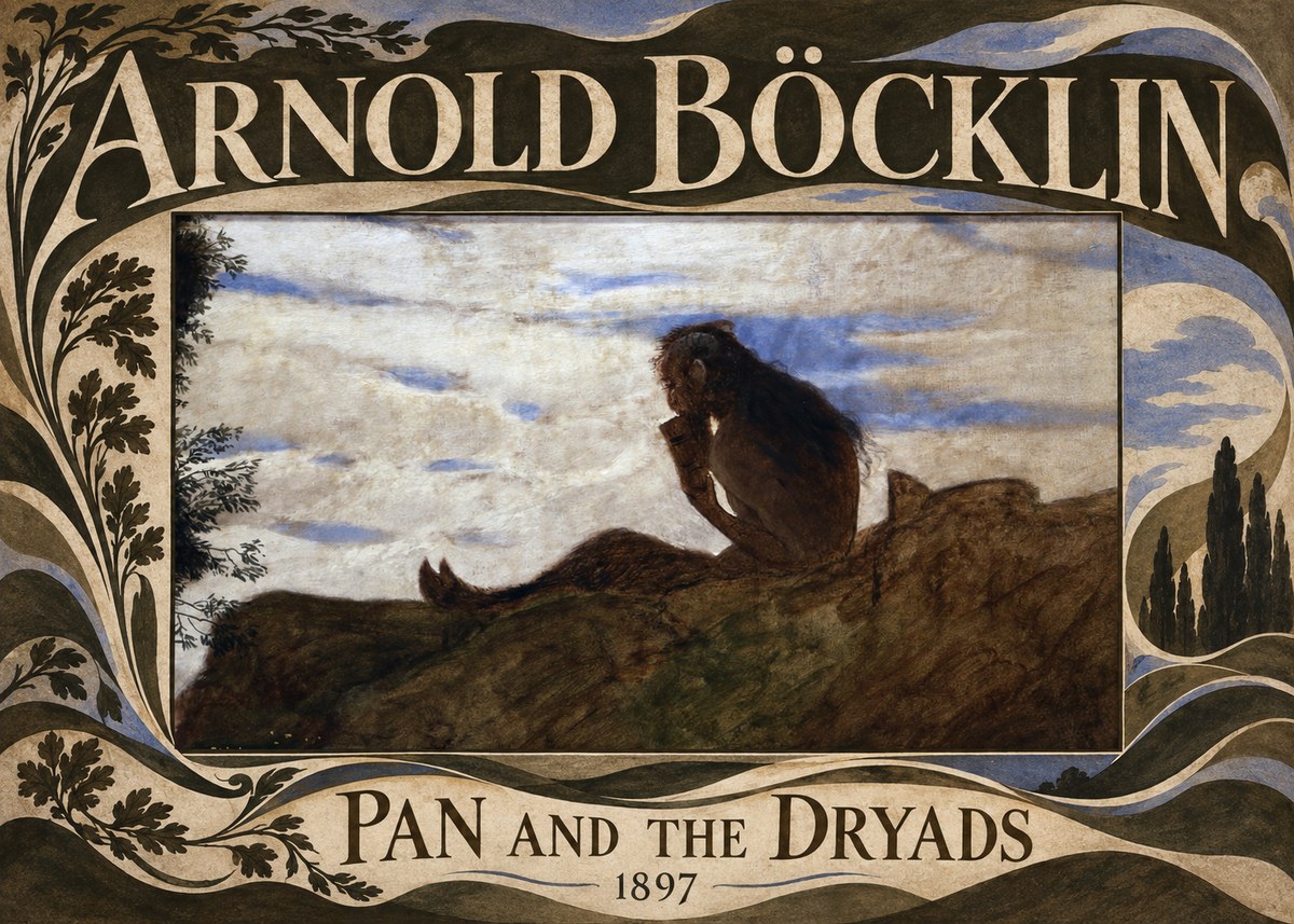 Arnold Böcklin Pan and the Dryads No5 - Póster