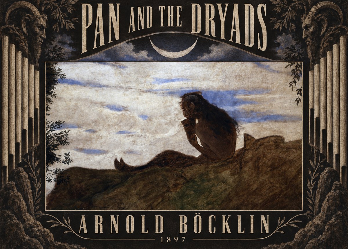 Arnold Böcklin Pan and the Dryads No6 - Póster