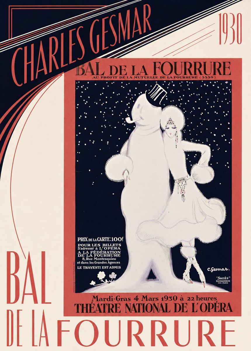 Charles Gesmar Bal De La Fourrure I No5 - Póster