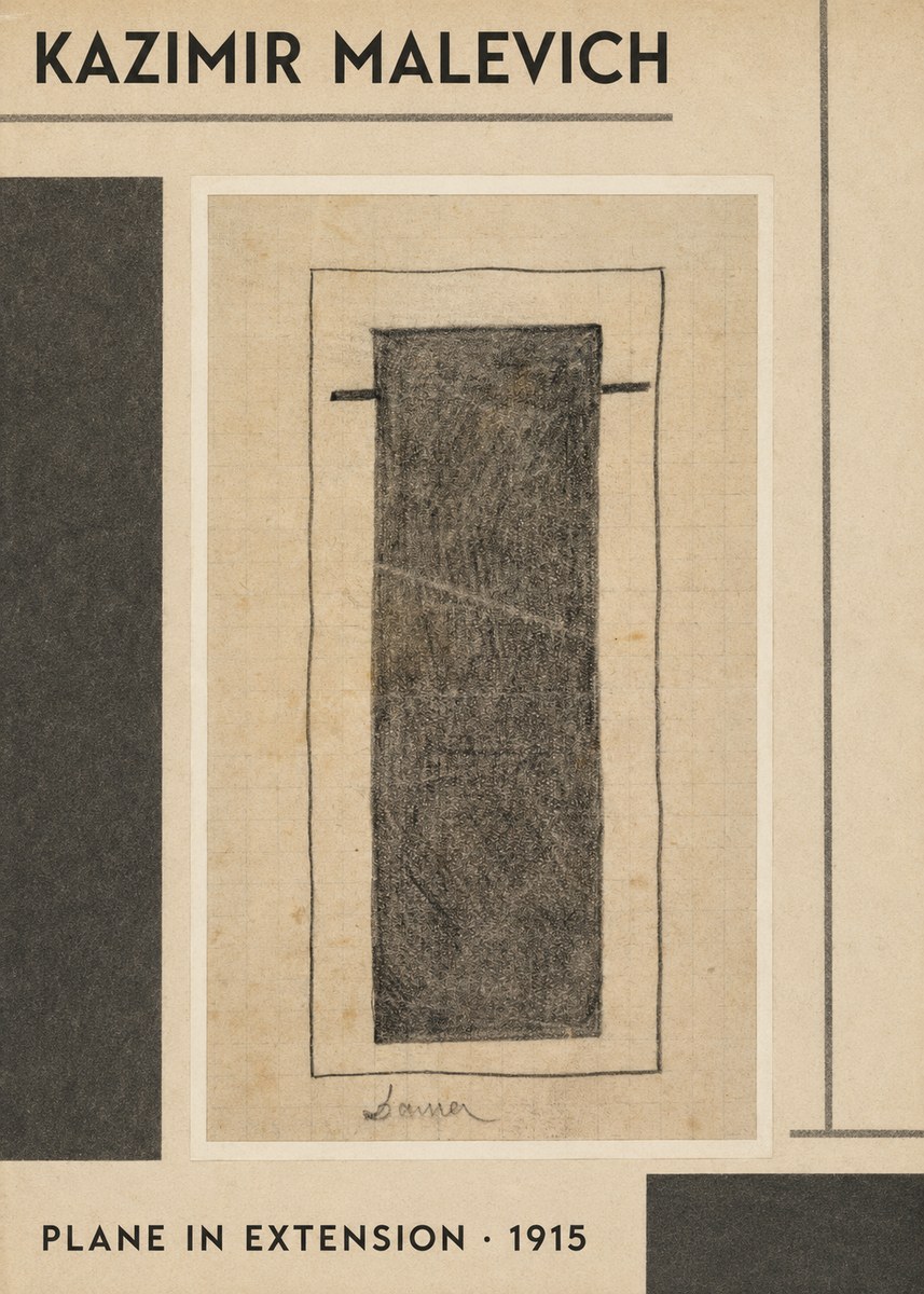 Kazimir Malevich Plane in Extension No1 - Póster