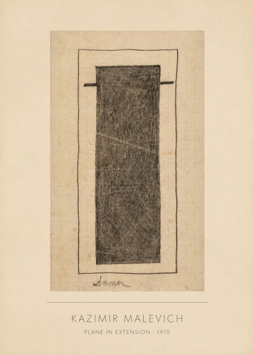 Kazimir Malevich Plane in Extension No4 - Póster
