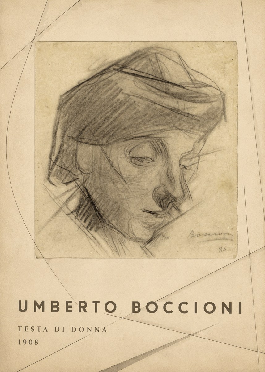 Umberto Boccioni Testa Di Donna No2 - Póster