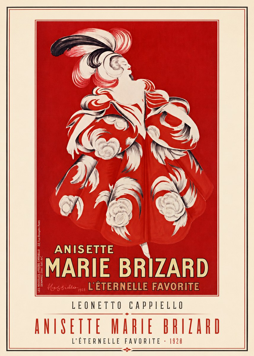 Leonetto Cappiello Anisette Marie Brizard - L'éternelle Favorite No1 - Póster
