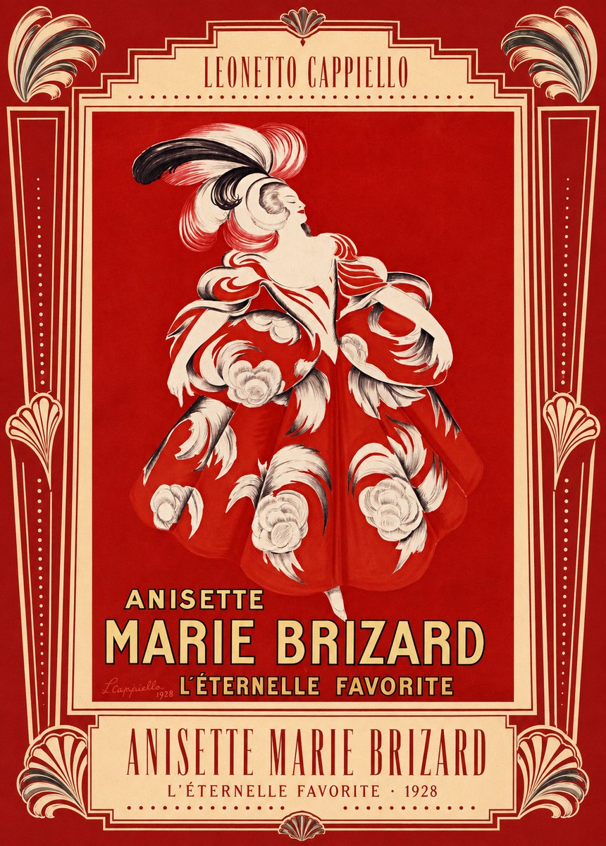 Leonetto Cappiello Anisette Marie Brizard - L'éternelle Favorite No4 - Póster