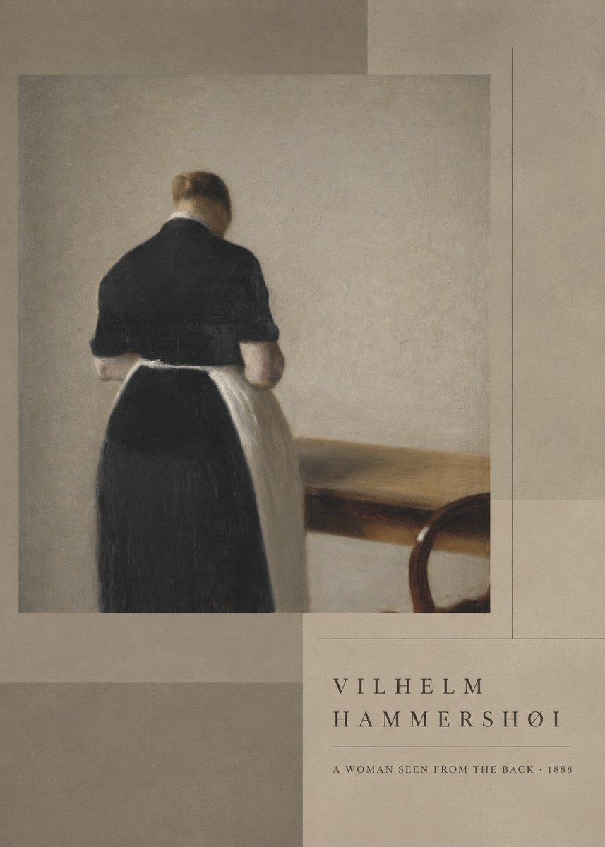 Vilhelm Hammershøi A Woman Seen from the Back No6 - Póster