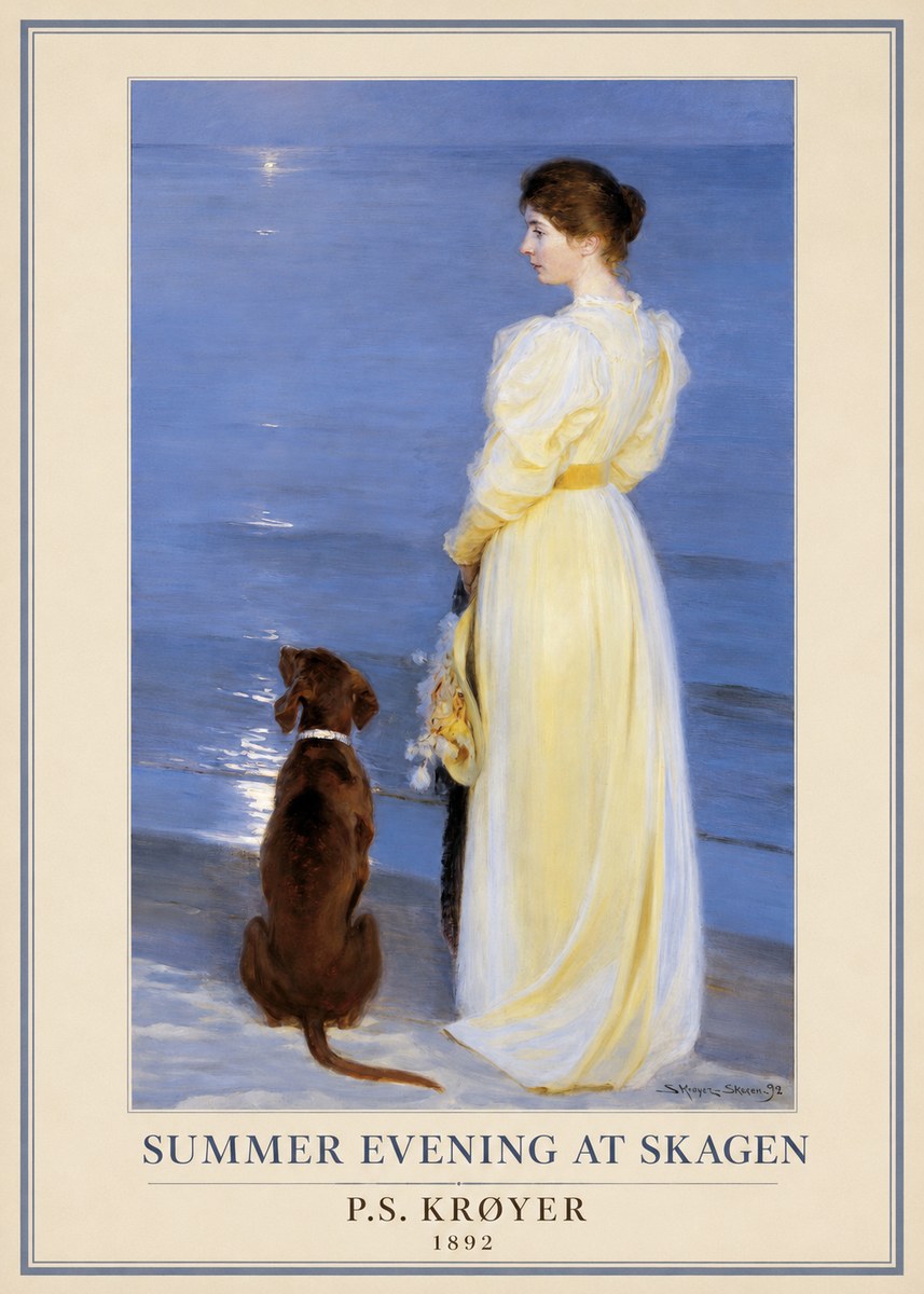 P.S. Krøyer Summer Evening at Skagen No1 - Póster