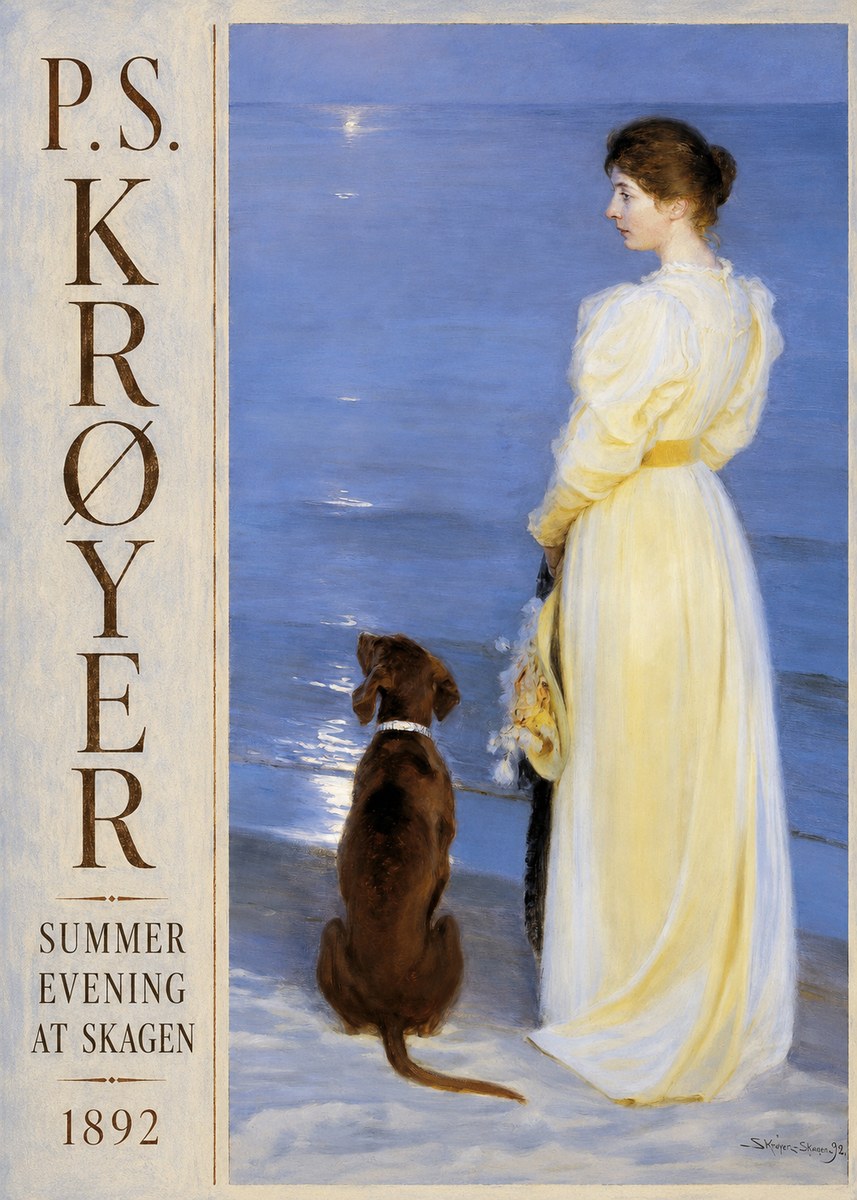 P.S. Krøyer Summer Evening at Skagen No4 - Póster