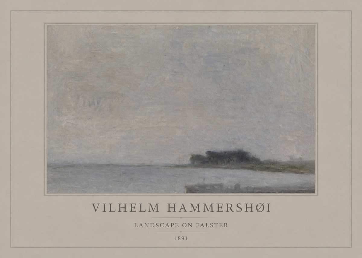 Vilhelm Hammershøi Landscape on Falster No4 - Póster