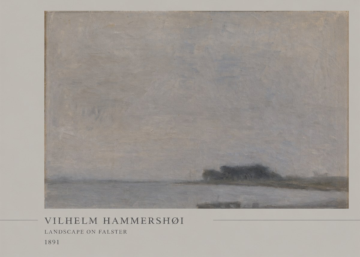 Vilhelm Hammershøi Landscape on Falster No5 - Póster