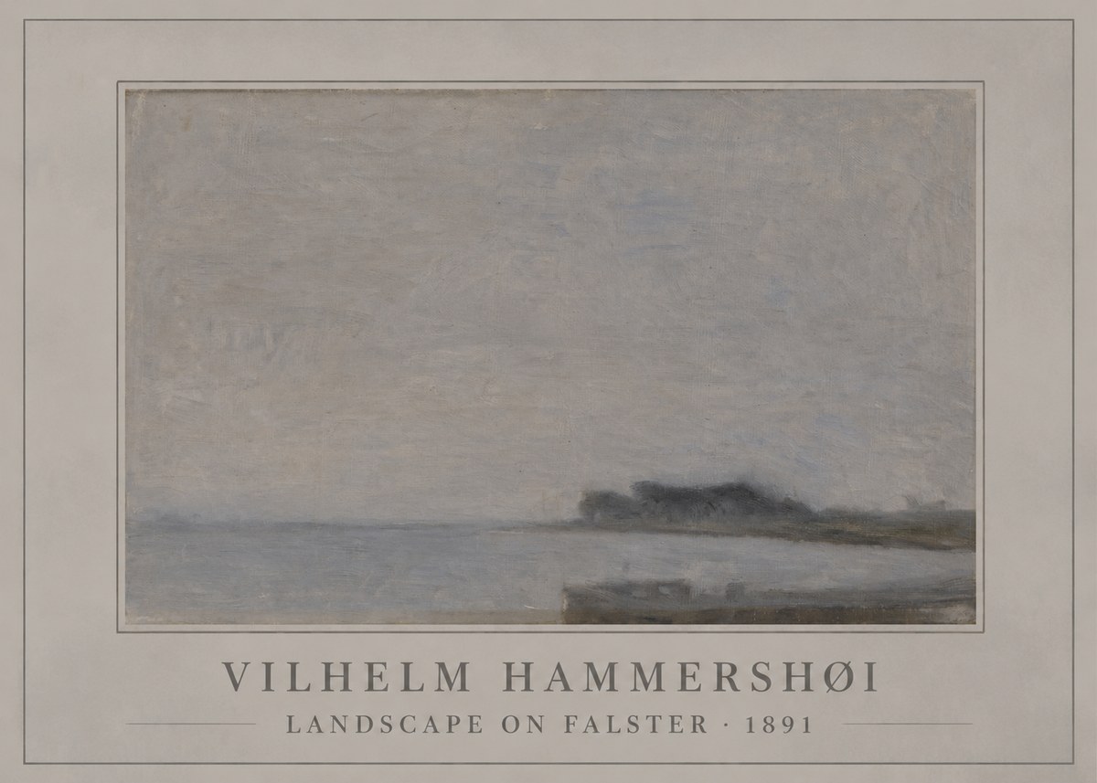 Vilhelm Hammershøi Landscape on Falster No6 - Póster