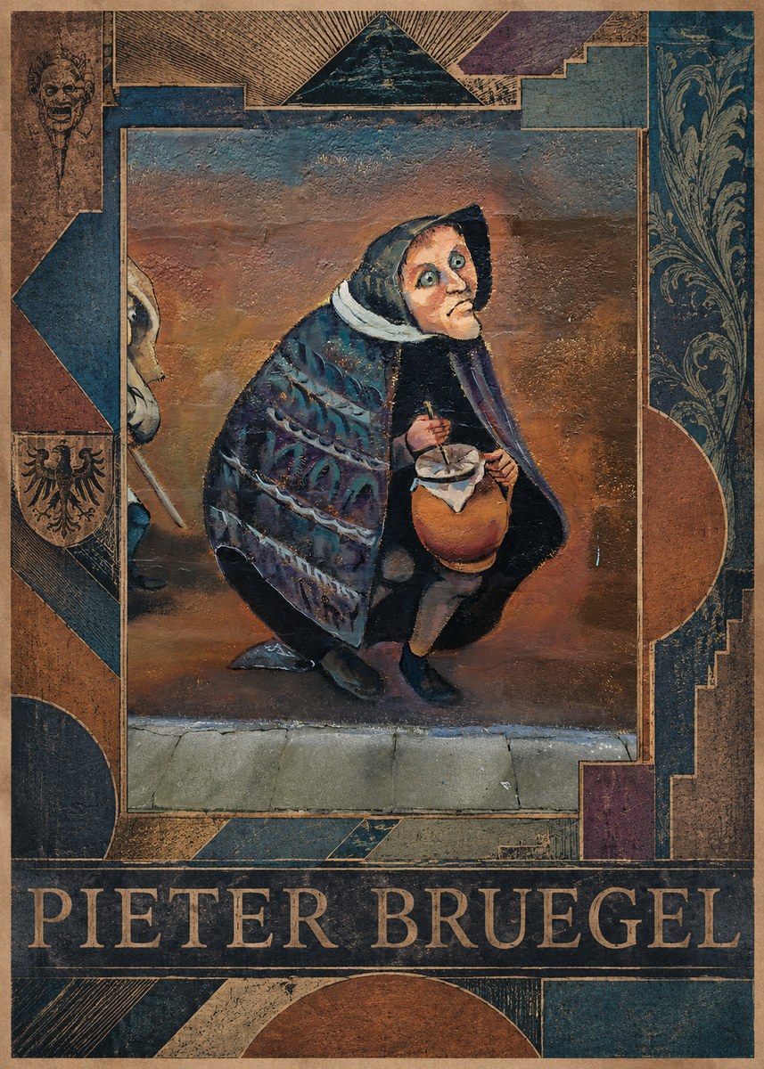 Pieter Bruegel The Beggar Woman with Jug No3 - Póster