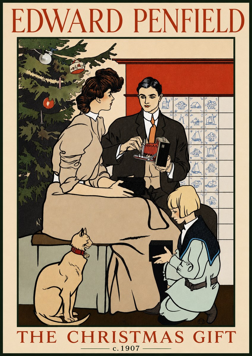 Edward Penfield The Christmas Gift No3 - Póster