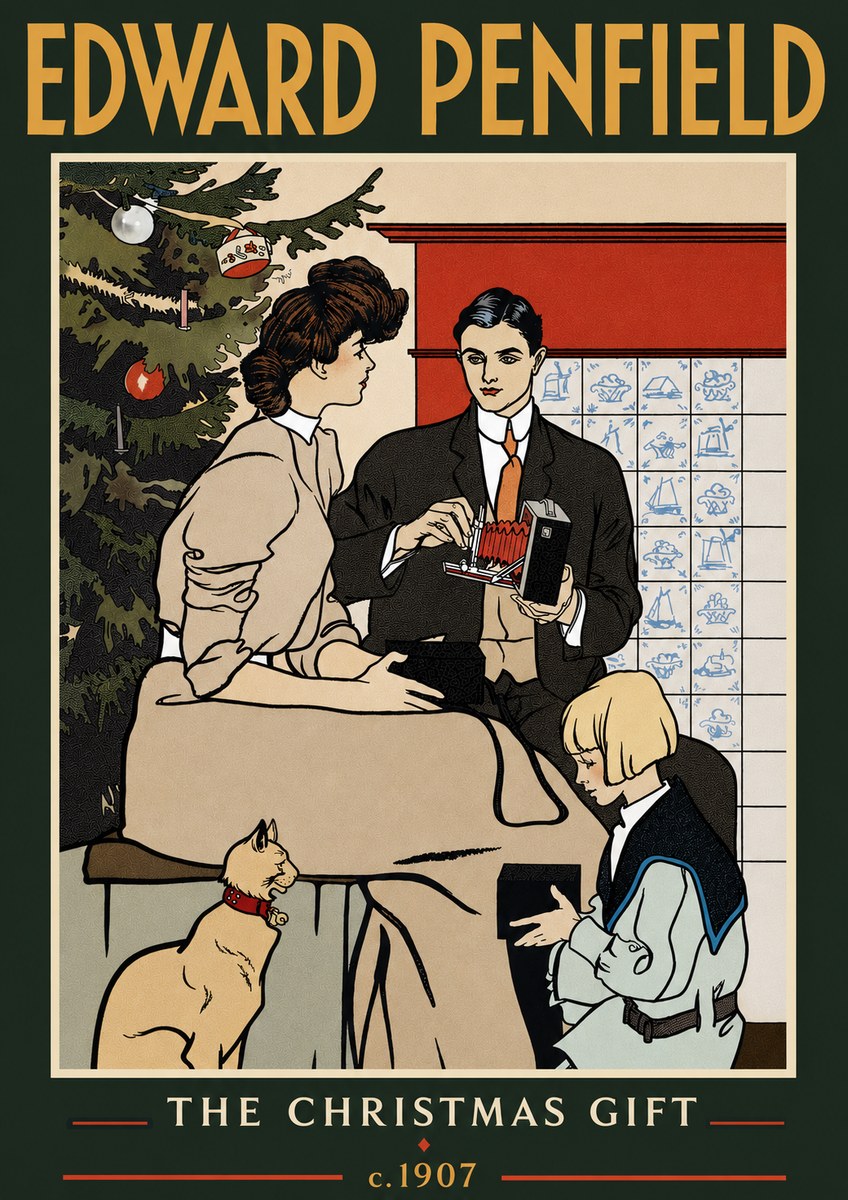 Edward Penfield The Christmas Gift No4 - Póster