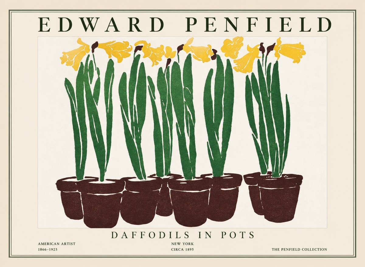 Edward Penfield Daffodils in Pots No1 - Póster