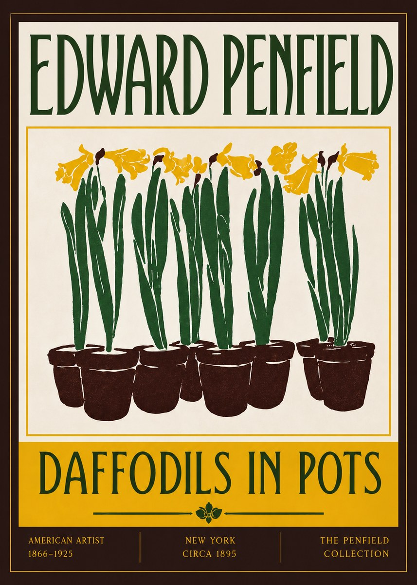 Edward Penfield Daffodils in Pots No4 - Póster