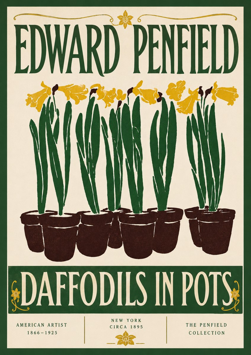 Edward Penfield Daffodils in Pots No6 - Póster