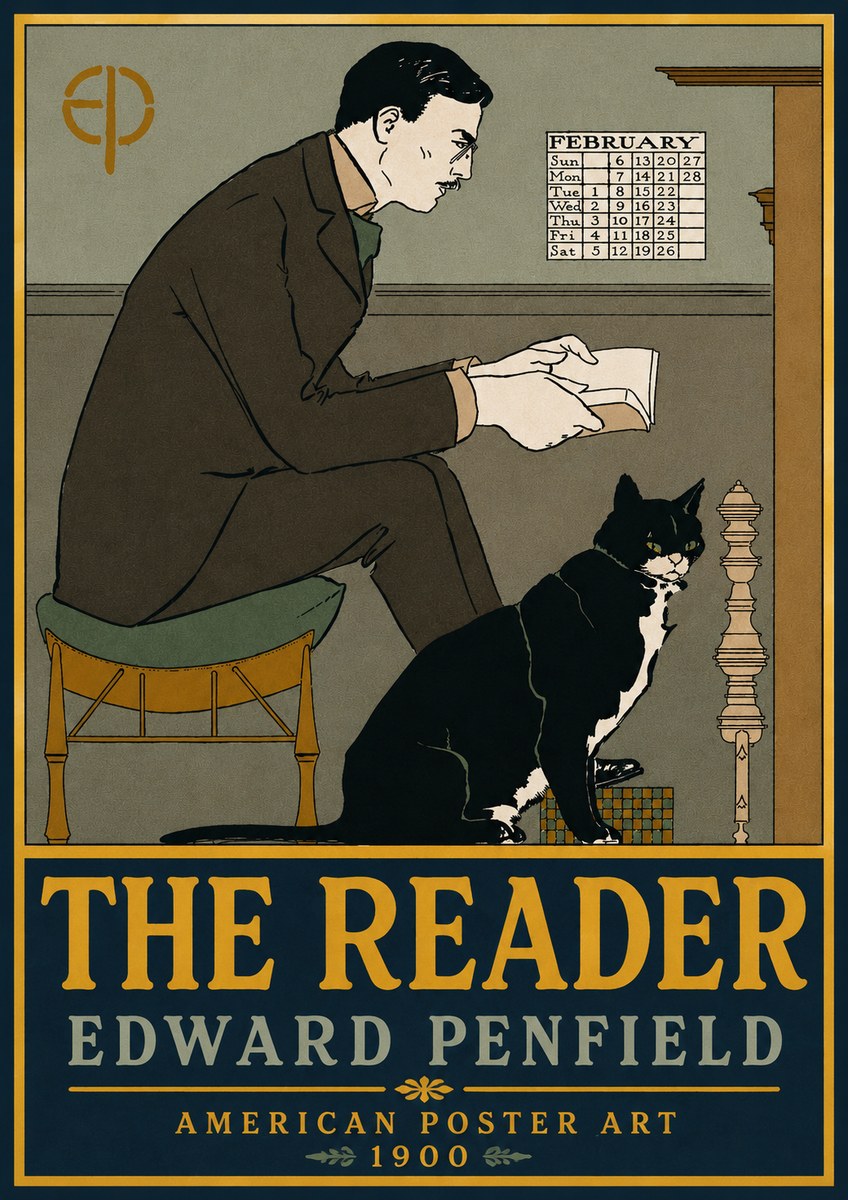 Edward Penfield The Reader I No3 - Póster