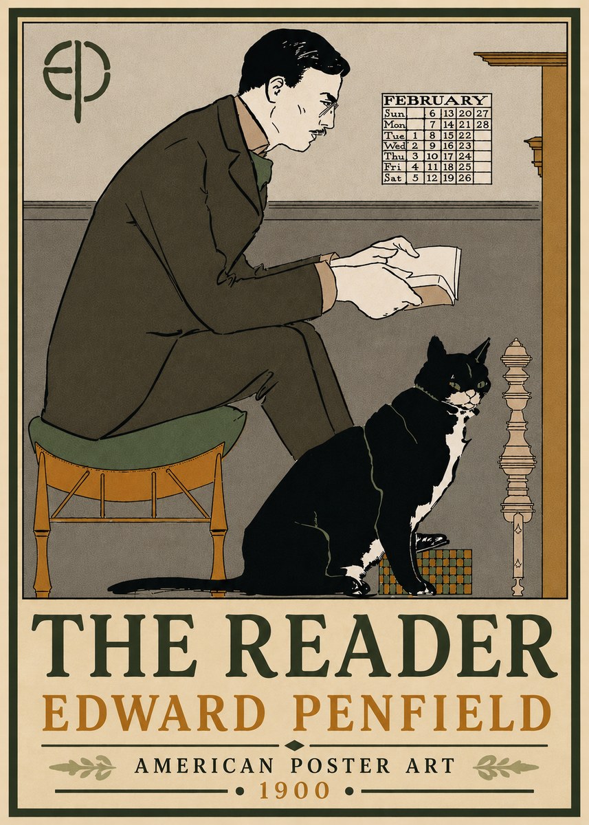 Edward Penfield The Reader I No6 - Póster