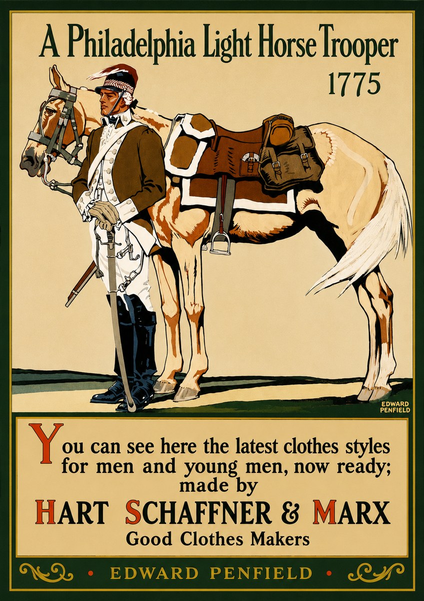 Edward Penfield A Philadelphia Light Horse Trooper 1775 No3 - Póster