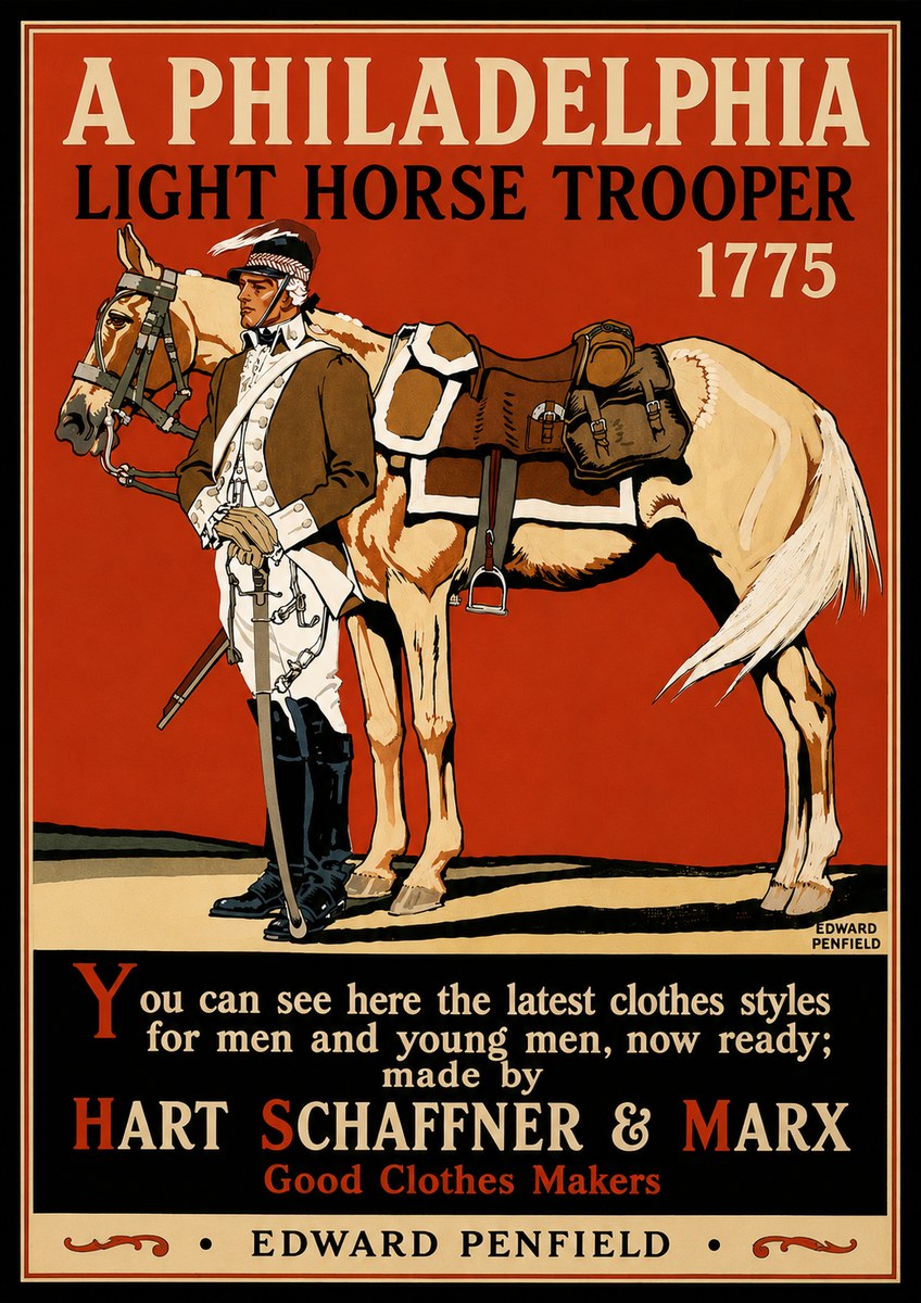 Edward Penfield A Philadelphia Light Horse Trooper 1775 No4 - Póster