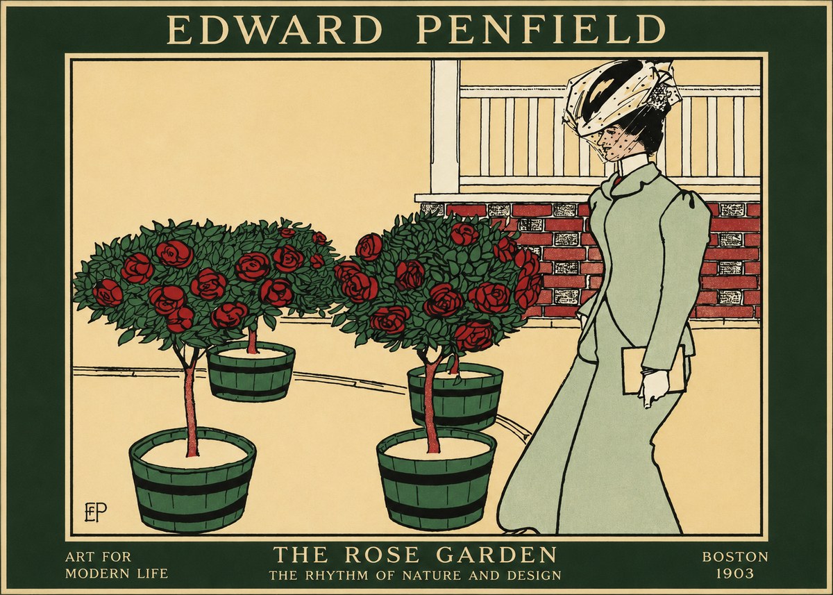 Edward Penfield The Rose Garden No1 - Póster