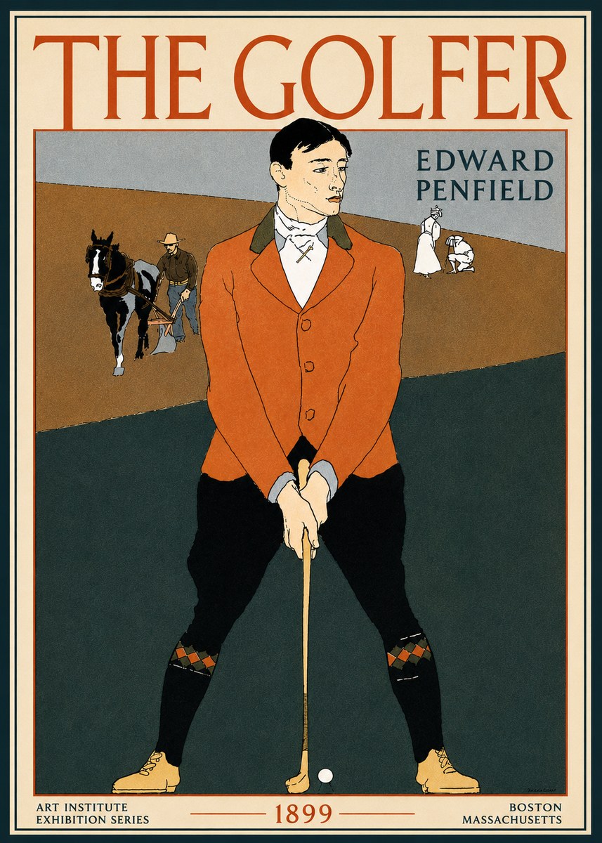Edward Penfield The Golfer No5 - Póster