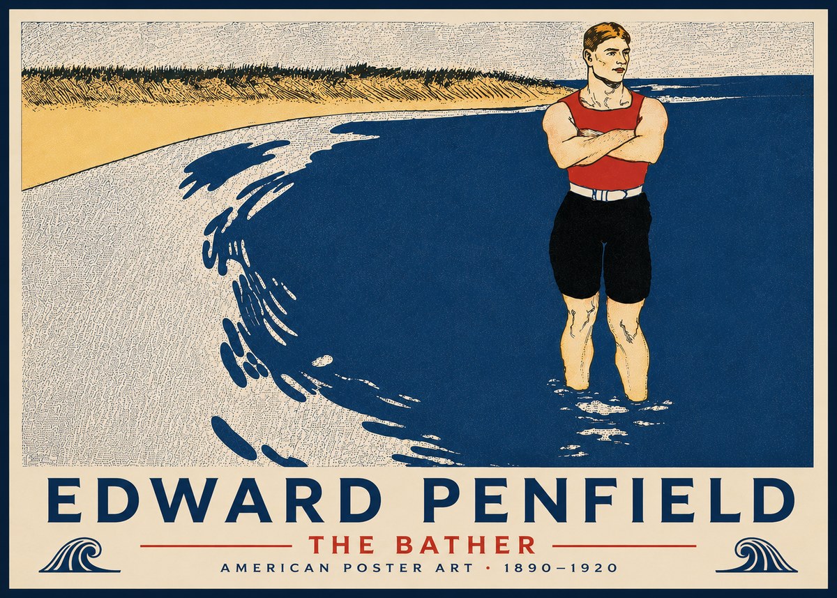 Edward Penfield The Bather No6 - Póster