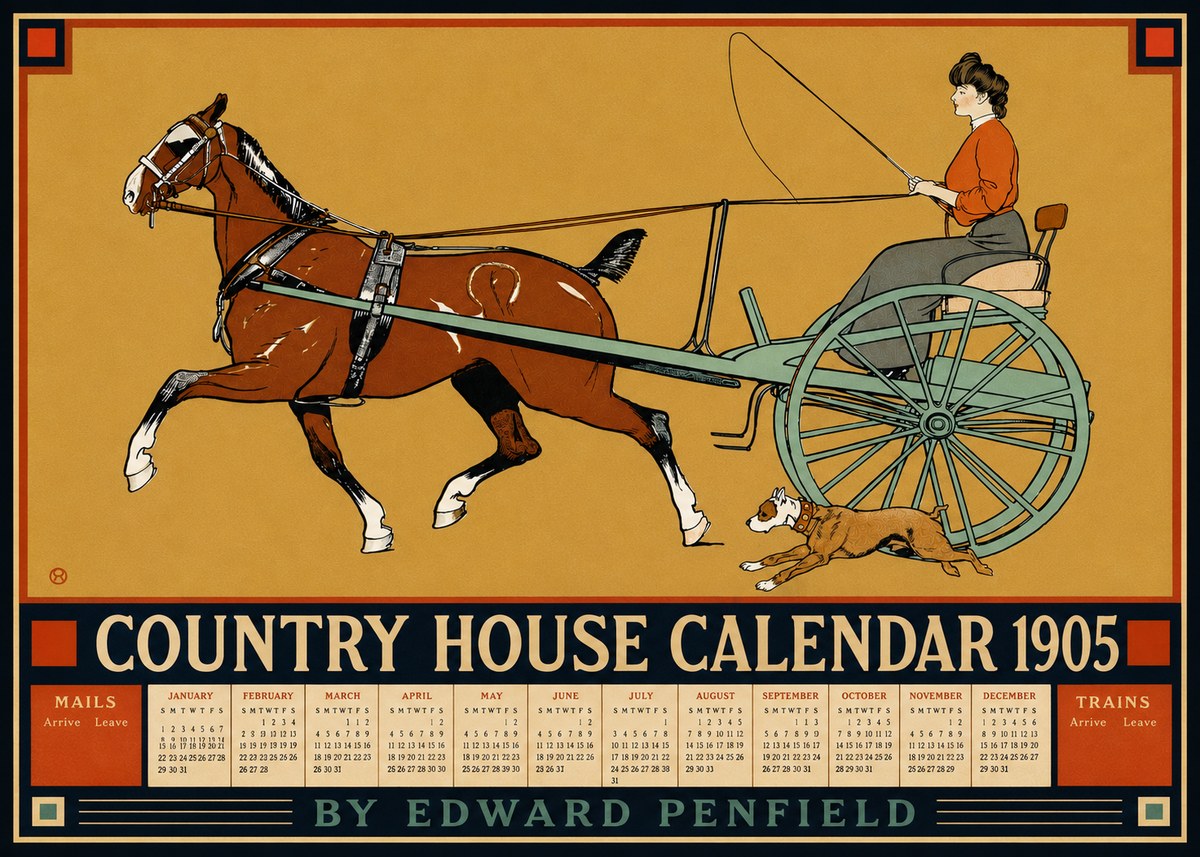 Edward Penfield Country House Calendar 1905 No4 - Póster