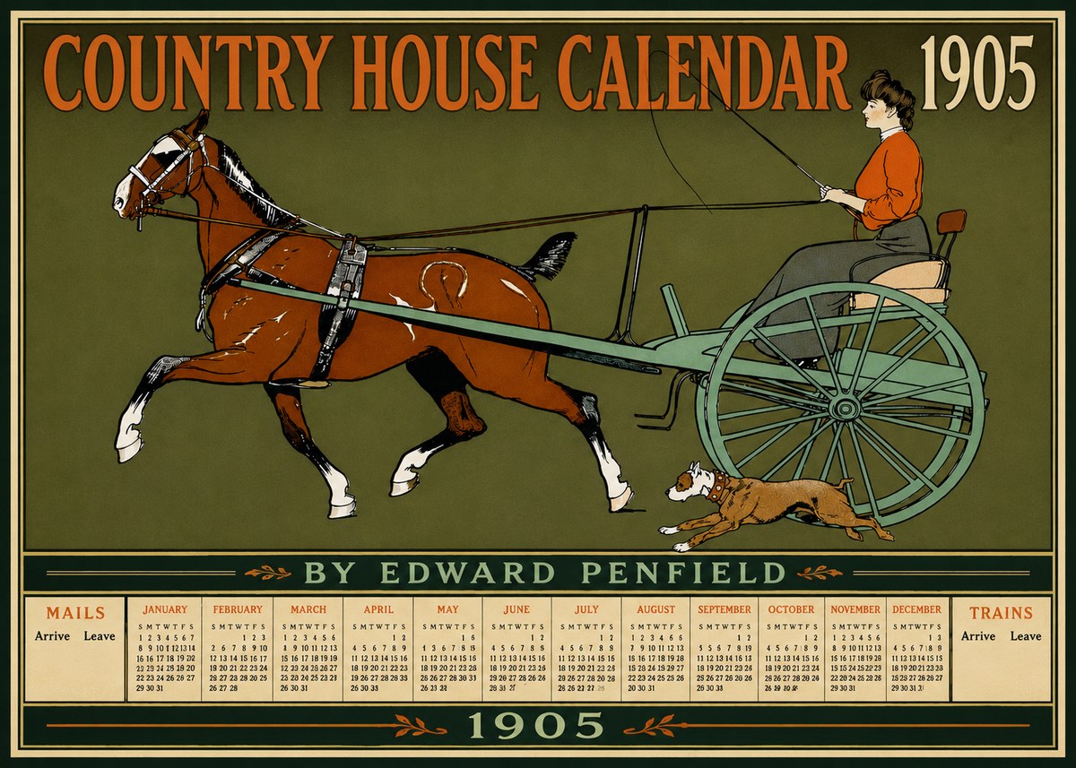 Edward Penfield Country House Calendar 1905 No6 - Póster